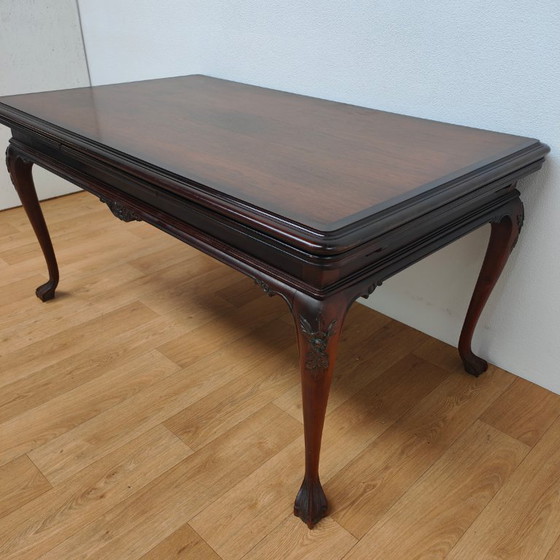 Image 1 of Tavolo da pranzo Chippendale vintage, tavolo da sala da pranzo, tavolo allungabile