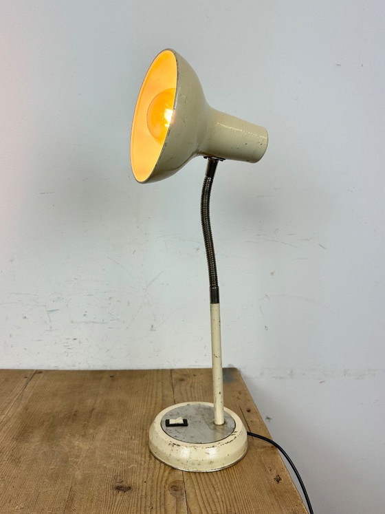 Image 1 of Beige Industrial Gooseneck Table Lamp, 1960s
