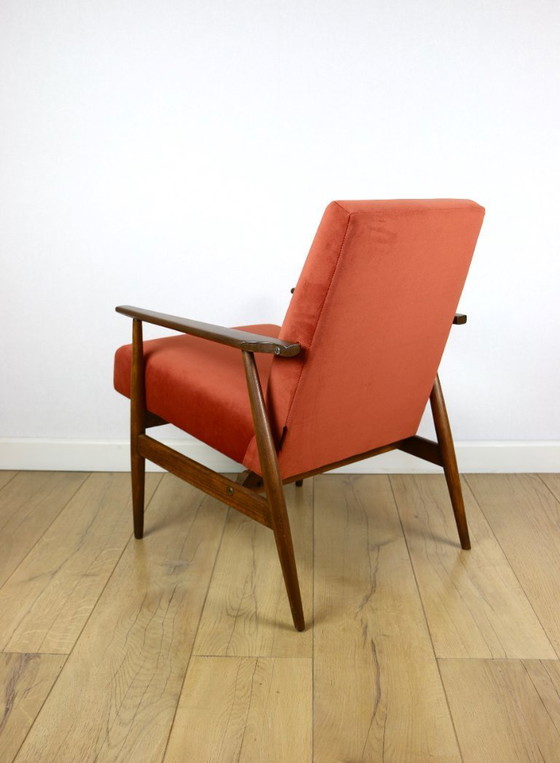 Image 1 of Sessel „Lis“, Entwurf aus den 1970er Jahren von Henryk Lis, orange-ziegelrot – 2 Stück verfügbar