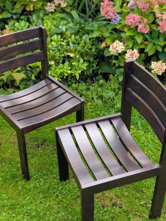 16 X Donker Bruine, Massief Houten Stoelen – Eetkamerstoelen, Wood (photo 4 of 5)