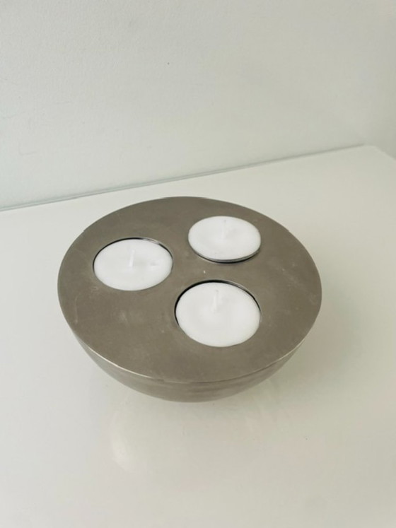 Image 1 of Minimalistische RVS kaarsenhouder 3 waxinelichtjes