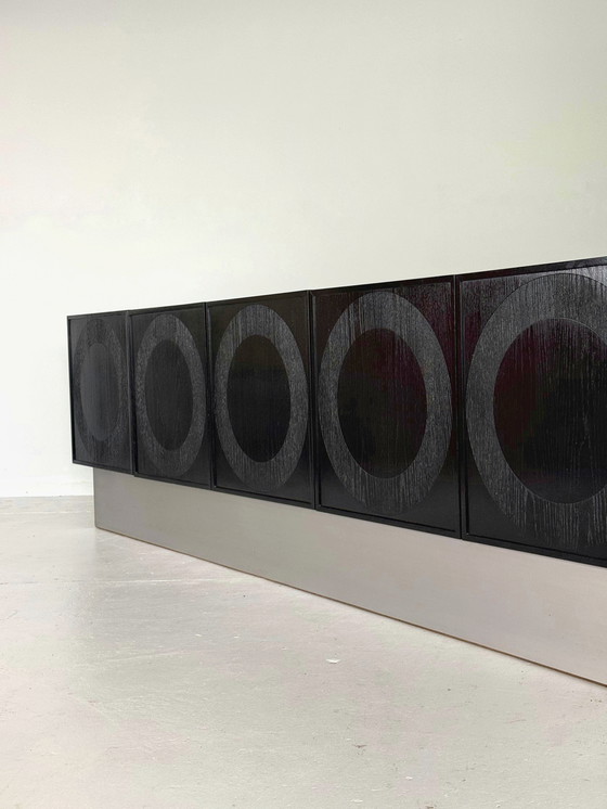 Image 1 of Zwart Brutalistisch Circulair Credenza, Musterring België