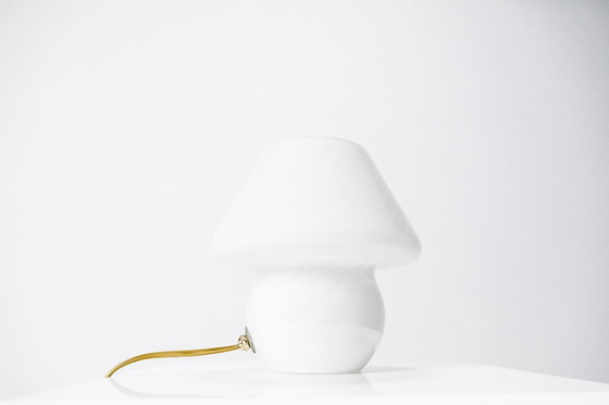 Image 1 of Set of 2 Mushroom Table Lamps by Venini for Mazzega, Italy, 1960s