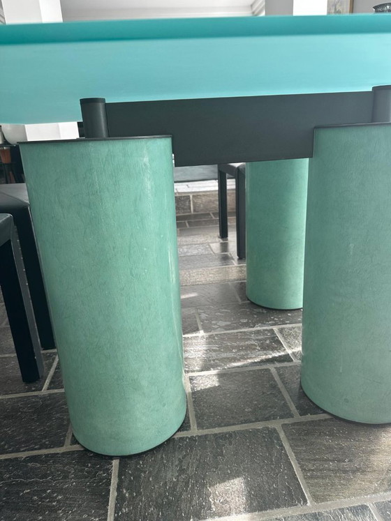 Tafel Serenissimo + 6 B&B Arcara Stoelen – Acerbis, Eettafels, Glass, Metal (photo 4 of 6)