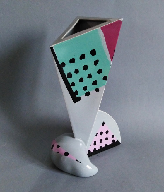 Image 1 of Postmodern/Pop-Art Vase By Heide Warlamis, Serial Numbered, 1980S