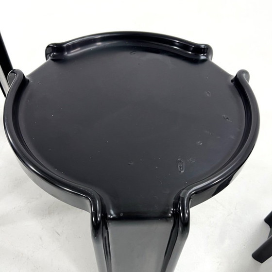 Image 1 of Set zwarte bijzettafels van Giotto Stoppino voor Kartell, jaren 70.