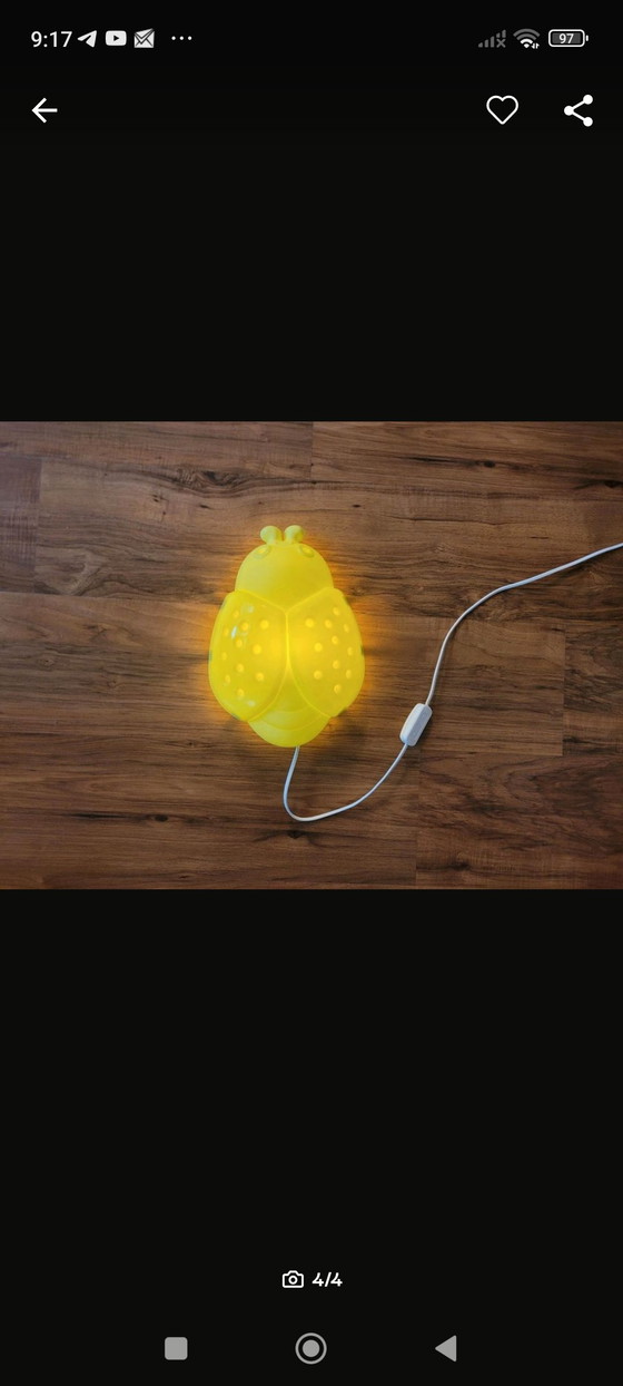 Image 1 of Lampada da parete a forma di scarabeo svedese per la cameretta dei bambini.