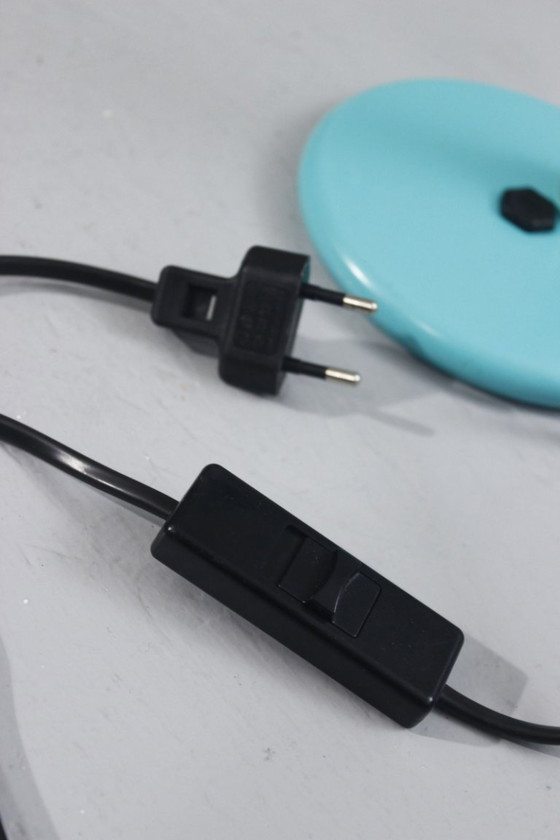 Image 1 of Lampe de bureau flexible vintage Aluminor France design 1980s turquoise