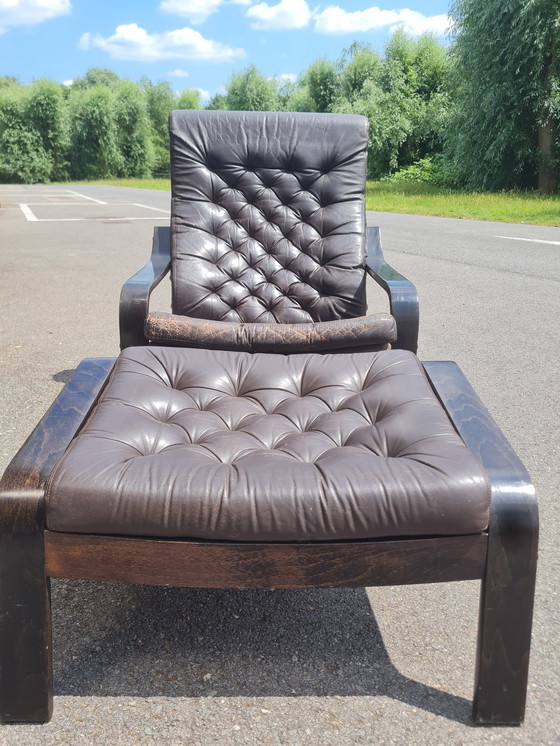 Image 1 of Poem Lounge Chair with Hocker - Noboru Nakamura for IKEA - 1970s