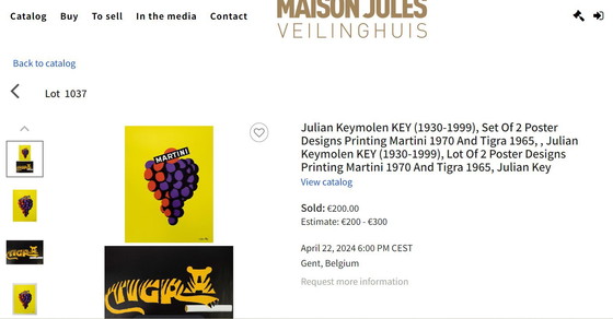 Image 1 of Fraaie Martini Poster Belgisch Kunstenaar Julian Key