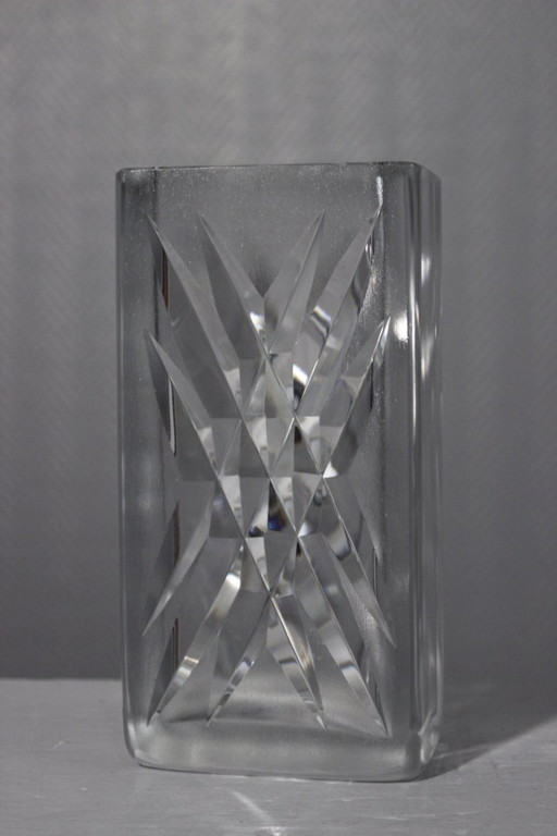 Claus Josef Riedel – Vintage-Vase aus geschliffenem und mattiertem Kristall, Österreich, 1960er Jahre