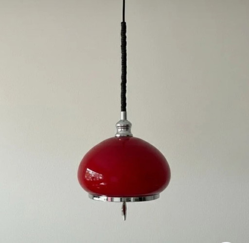 Hanglamp jaren 70 met vetro opaale kap