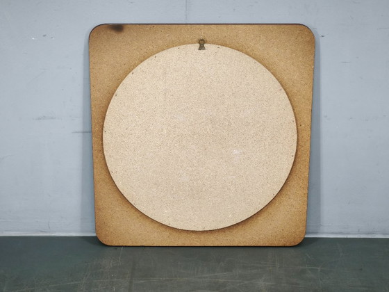 1970s Italian Space Age Smoked Glass and Circular Wall Mirror (photo 11 of 11)