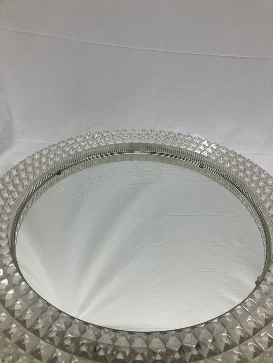 Image 1 of Vintage 70s illuminated mirror with prism plastic edge