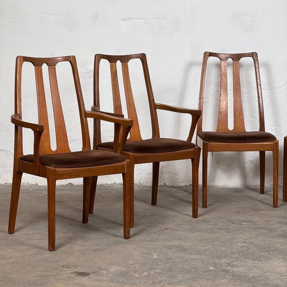 Image 1 of Set of 6 Nathan Dining Chairs with Armchairs, 1970