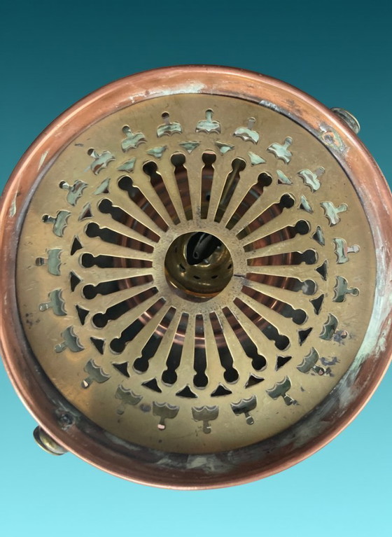 Image 1 of Antique copper kettle on dito rechaud