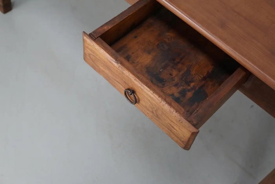 Image 1 of Early 20th-century French rustic country dining table made of fruitwood