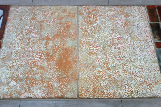 Image 1 of Tavolino Jean Gregorieff per Roche Bobois in ceramica e acciaio spazzolato 60 70