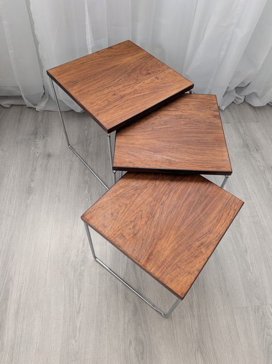 Image 1 of Vintage set of 3 nesting tables by Brabantia, 1970s