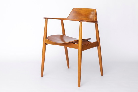 Image 1 of Wilkhahn 411 fauteuil, vintage teakhout uit de jaren 60, Duitse mid-century moderne stoel