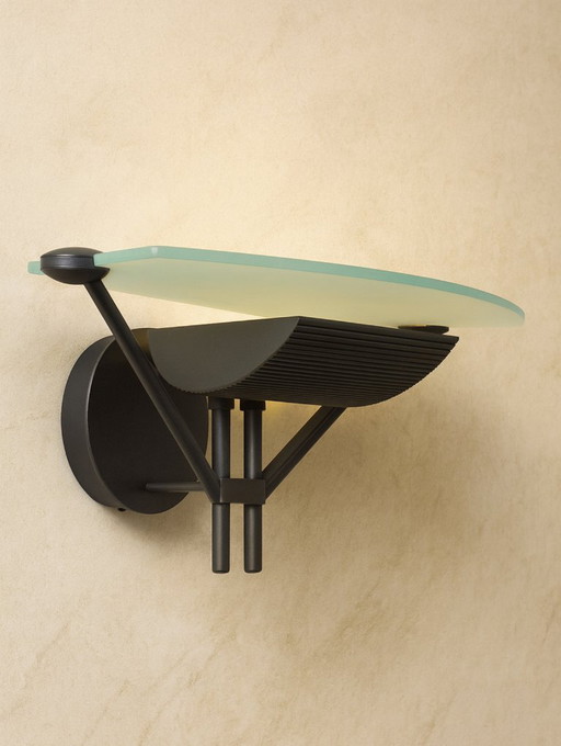 Wall lamp Postmodern Luci Accademia Italia Asahara Shigeaki lamp black Memphis Shogun 80s 90s