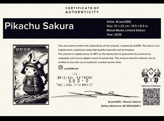 Image 1 of Kunstwerk Pikachu (Pokemon) Sakura