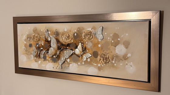 Image 1 of Peinture 3D métallique avec des papillons