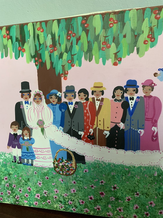 Image 1 of Painting Sabine Paco Saint-Tropez ‘95 naive art folk art