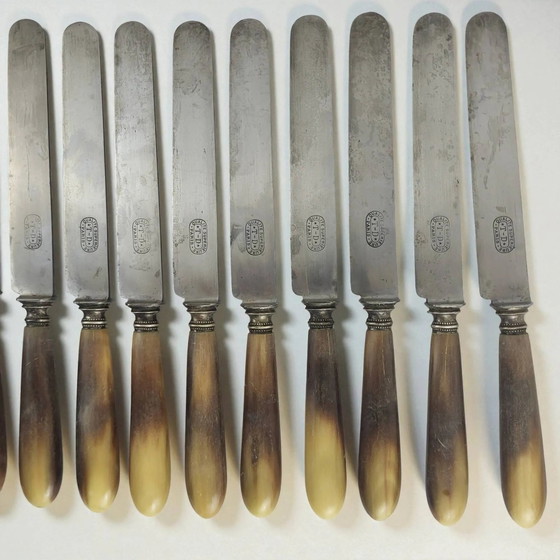 11 Coltelli Corno e Acciaio TD Paris – Set di posate, polished steel, Art Deco (photo 4 of 8)