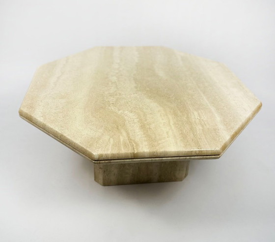 Image 1 of Vintage 1970s hexagonal coffee table in travertin