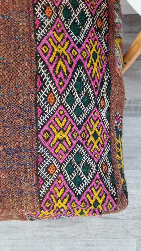 Image 1 of Kilim vintage pouf, moroccan pouf