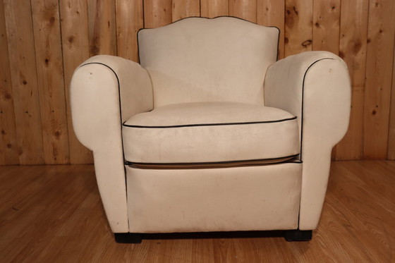 Image 1 of Weißer Ledersessel