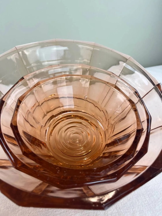Trío de cuencos de ensalada Rosaline – Glass, Art Deco (photo 5 of 7)
