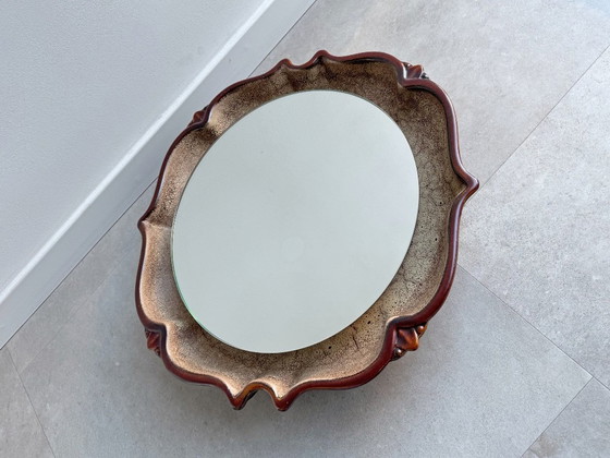 Image 1 of Grande specchio vintage in ceramica con illuminazione / retroilluminato