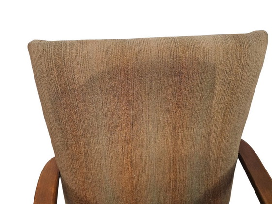 Image 1 of Lounge fauteuil - houten frame - originele gestructureerde bekleding - 60's