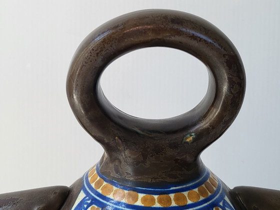 Image 1 of GOUDA NACHTLAMPJE KERAMISCHE ART DECO LANTAARN 1915 VINTAGE GERENOVEERD