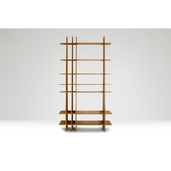 Image 1 of Vintage Shelving Unit in Walnut italian 1980s