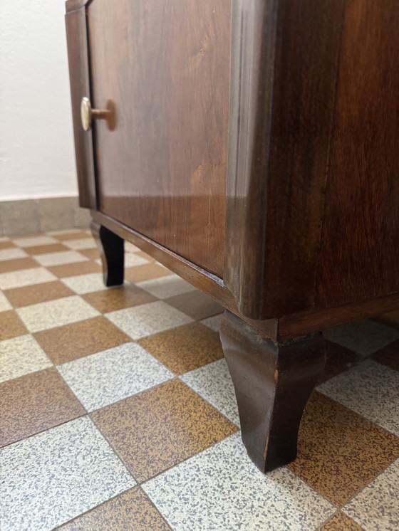 Image 1 of Nachtkastje in art-decostijl van gespiegeld hout