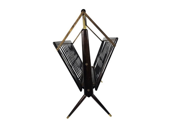 Image 1 of Cesare Lacca - Design italiano - Porta riviste - legno laccato - ottone - anni '50