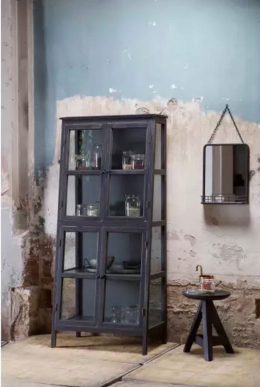 Vintage-look glass cabinet. A real gem.