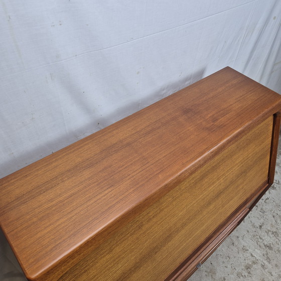 Image 1 of Bernhard Pedersen & Søn, vintage Deense secretaire, kaptafel