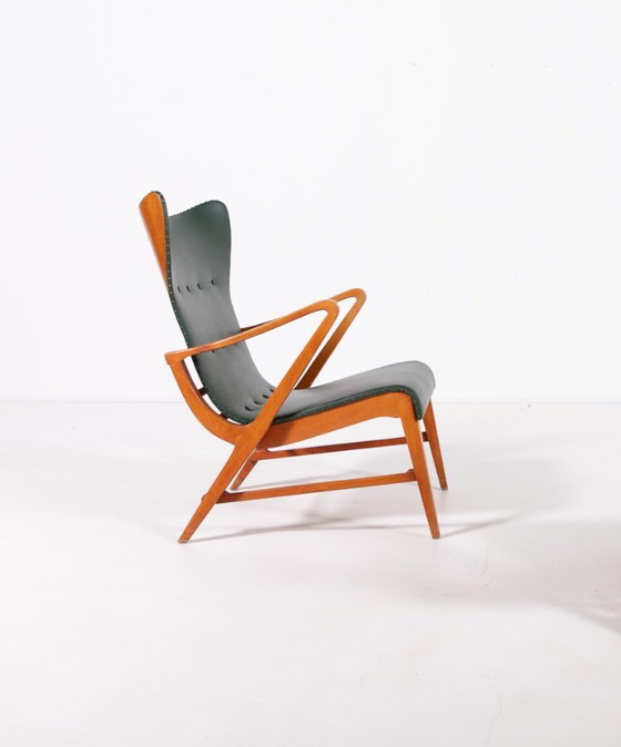 Image 1 of Sillón arquitectónico sueco de estilo moderno de mediados de siglo, diseñado por Axel Larsson en la década de 1950.