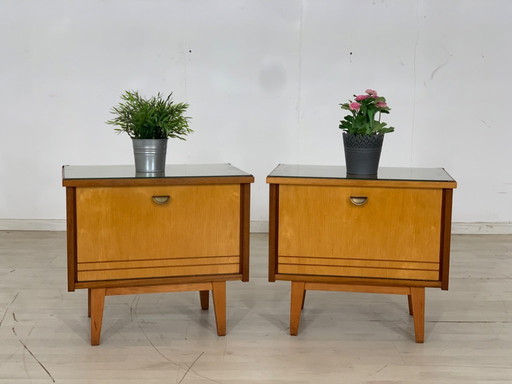 2x Tables de chevet vintage Table de chevet d'appoint