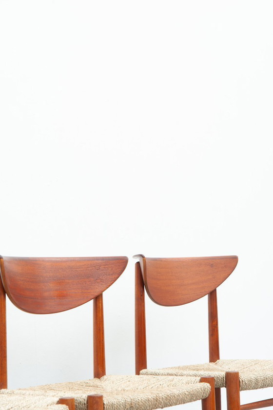 Image 1 of 4 sillas de comedor de teca de Peter Hvidt y Orla Mølgaard-Nielsen para Søborg Møbelfabrik (años 50)