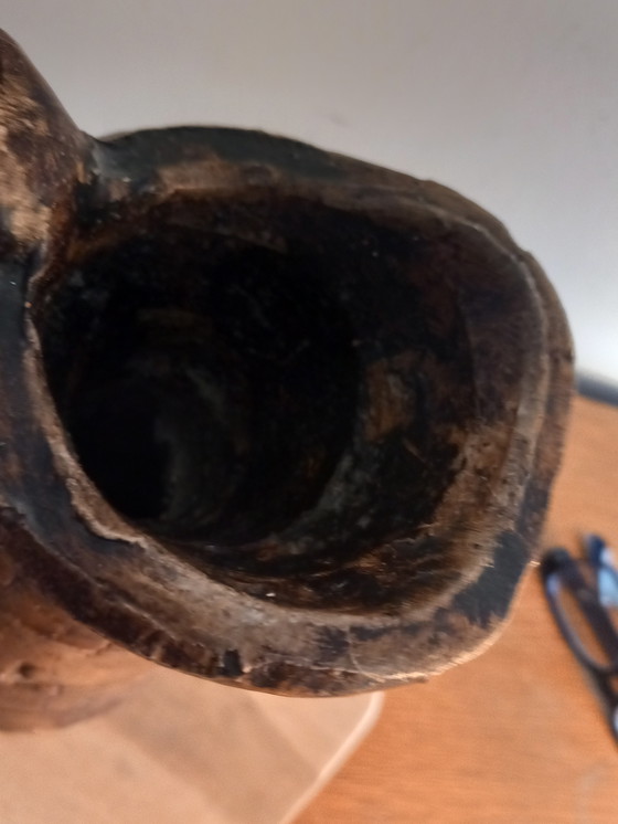 Image 1 of Rare Brutalist Stoneware Pitcher Vase - 1960s/70s Design - Original Condition