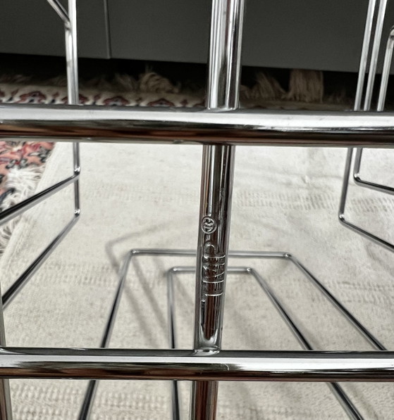Image 1 of TMP Willi Gläser Newspaper Rack Chrome 1980s Space Age Paper Collector
