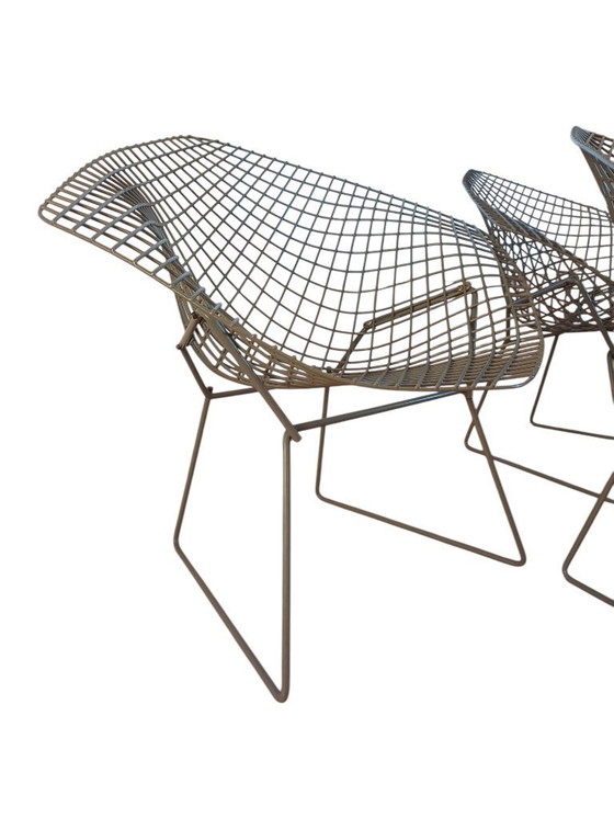 Image 1 of Setje van 2 Diamond stoelen van Harry Bertoia voor Knoll