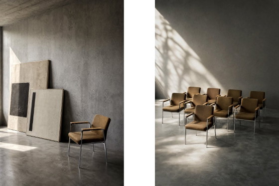 Sedia da conferenza vintage in stile Mid-Century Modern tedesca, marrone, di Drabert, anni '70. (photo 15 of 17)