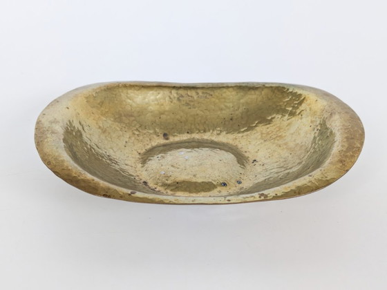Vintage Hammered Brass Bowl Soap Dish or Trinket Tray Handmade (photo 7 of 10)