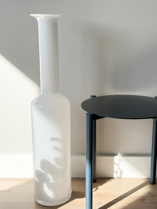 Vintage IKEA FYLLIG Floor Vase – White Opaline Glass